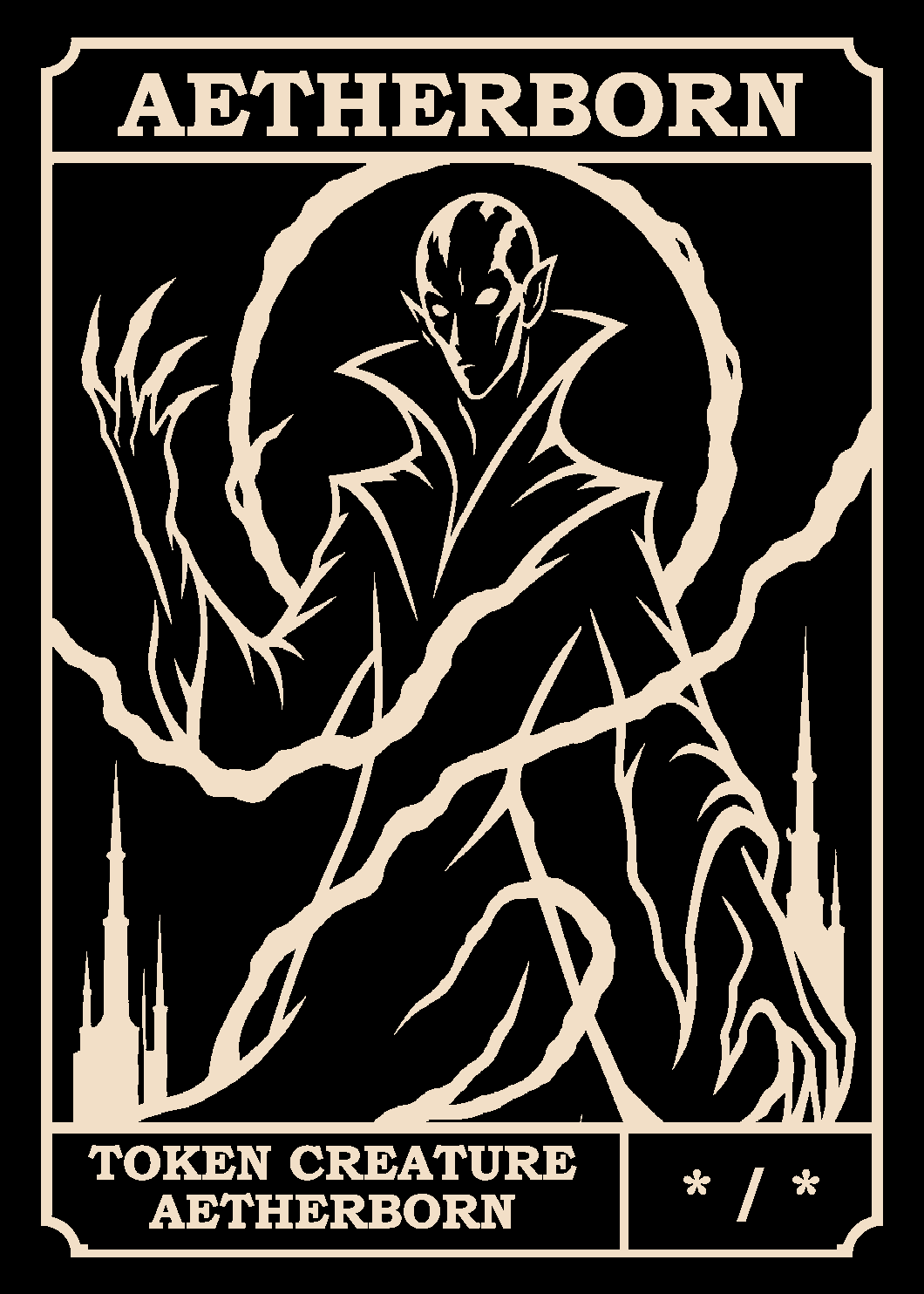 Aetherborn token card (*/*)