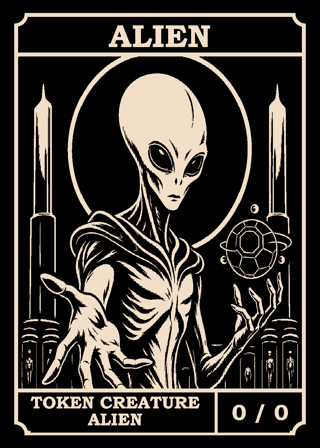 Alien token card (0/0)