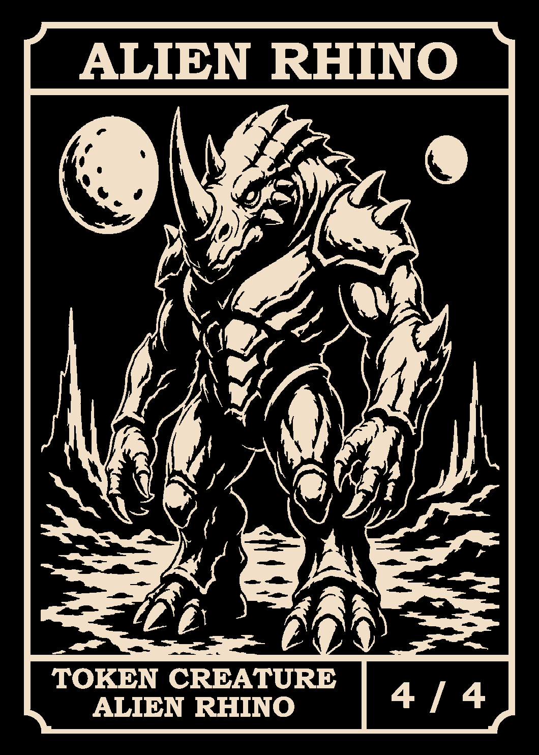 Alien Rhino token card (4/4)