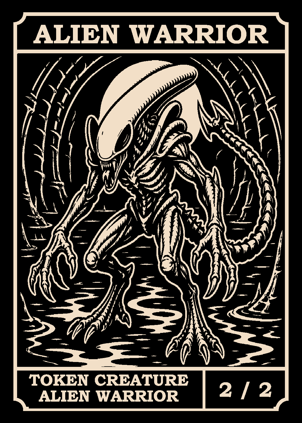 Alien Warrior token card (2/2)
