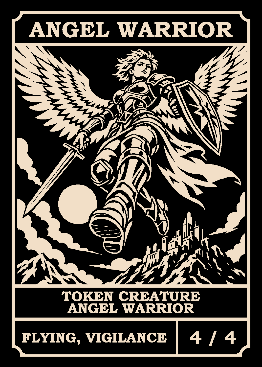 Angel Warrior token card (4/4)