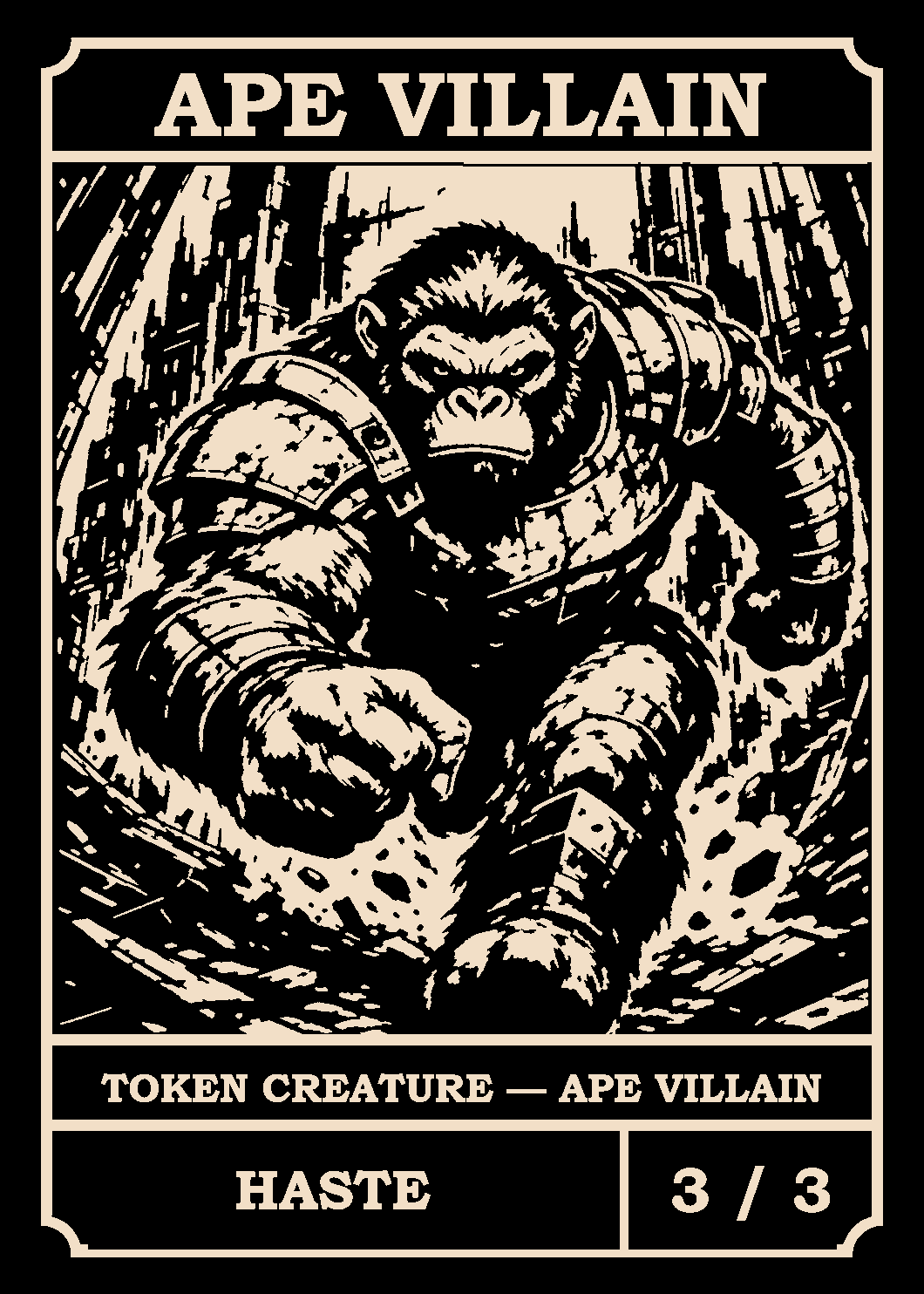 Ape Villain token card (3/3)